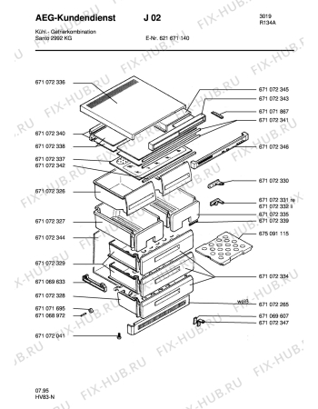Схема №1 S2992KG с изображением Обрамление полки для холодильника Aeg 8996710723421